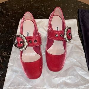Stunning Miu Miu Red Velvet Heels